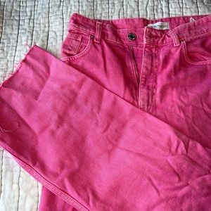 Zara bootleg hot pink pants
